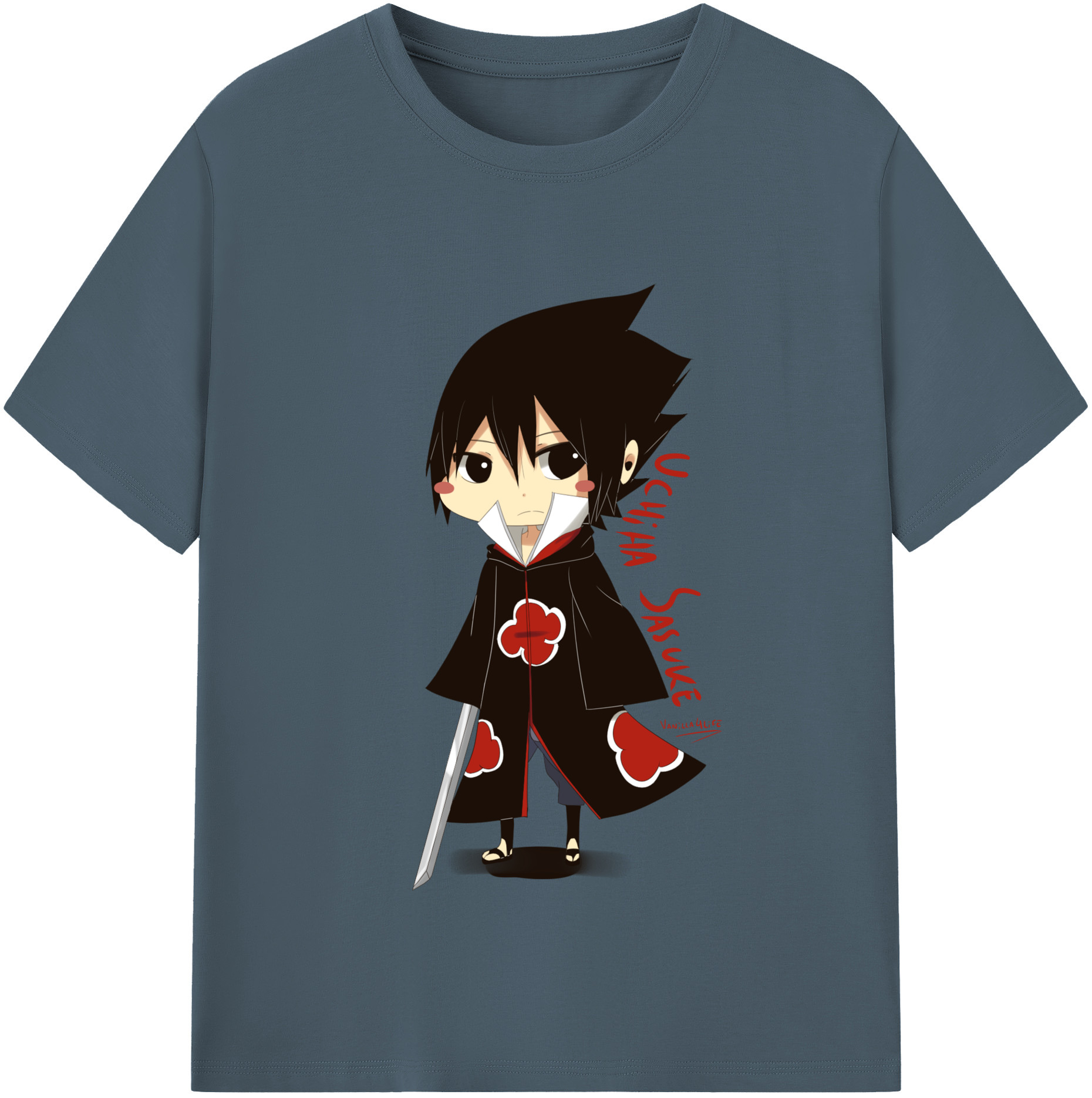 （画像用） NARUTO -ナルト- うちは サスケ Uchiha Sasuke 綿100％半袖Tシャツ（フロントプリント）
